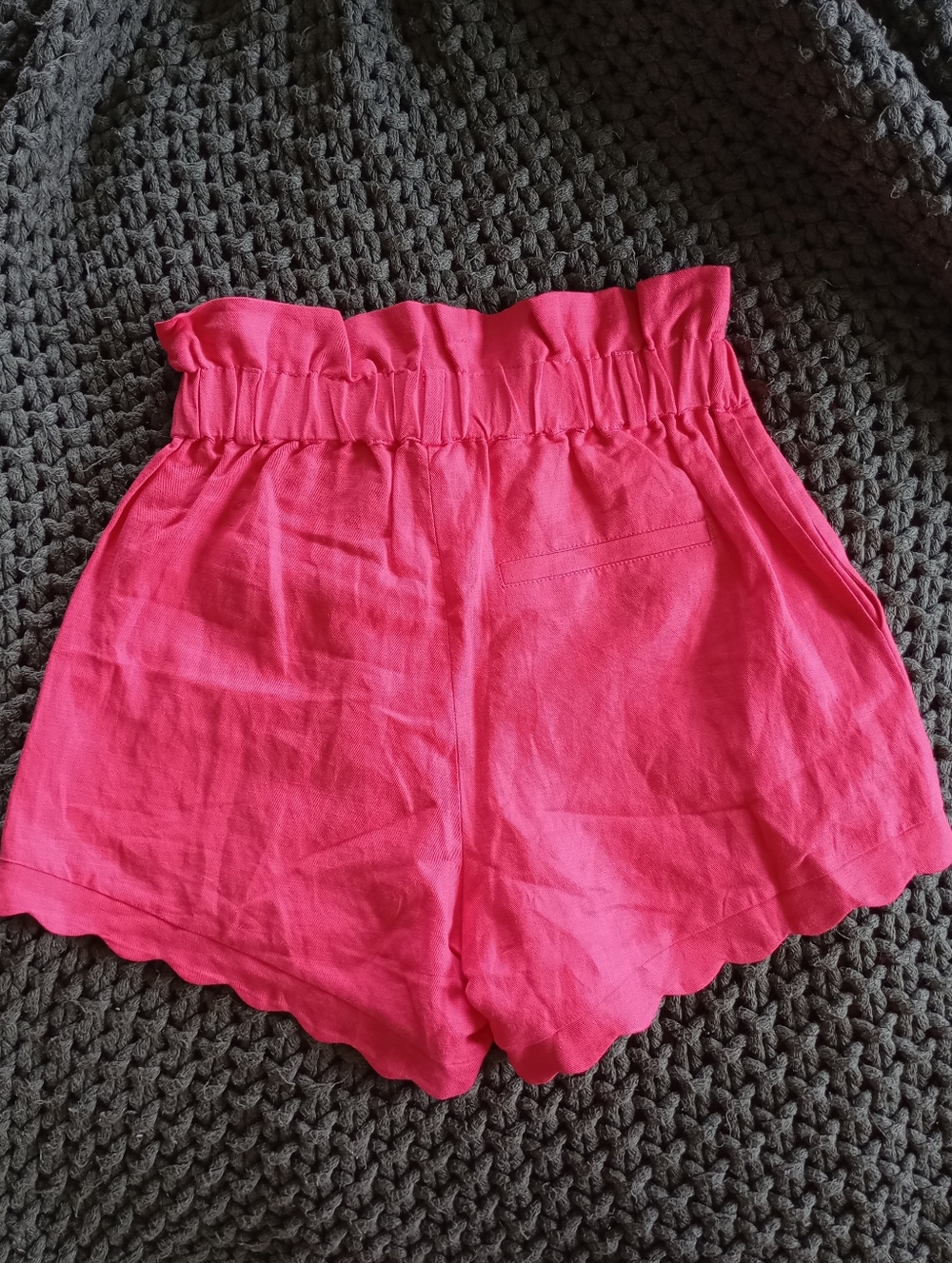 NWOT 7 For All MankindPaperbag Tailored Linen-Blend Short Geranium - Picture 7 of 10